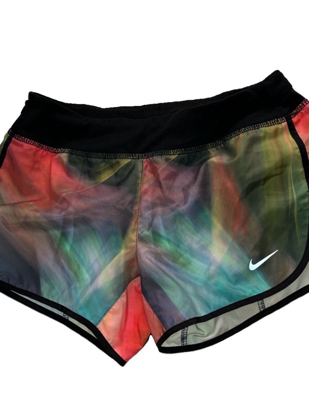 Nike Women's Multicolor Tie-Dye Athletic Shorts with Black Waistband